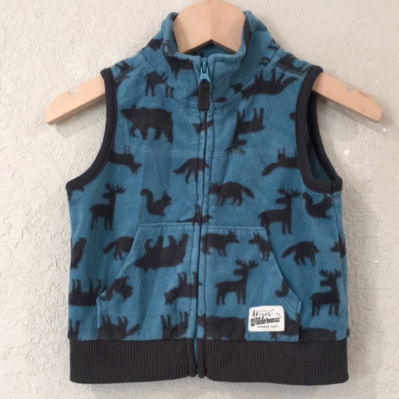Carter's Other - 👍$4/Bundle Carter’s Baby Boy Sz 9M Fleece Woodland Animal Vest Jacket Outerwear